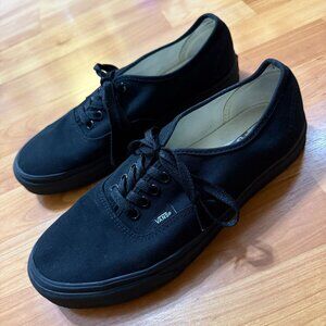 Vans‎ Authentic Sanitized Black Canvas Lace-Up Sneakers Mens 9 / Womens 10.5